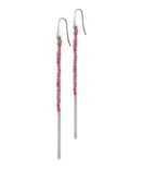 Orecchini TWIST in Argento 925 Rodiato. Tessuto: Seta Rosa