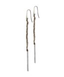 Orecchini TWIST in Argento 925 Rodiato. Tessuto: Seta Marrone