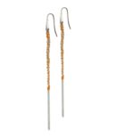 Orecchini TWIST in Argento 925 Rodiato. Tessuto: Seta Arancio