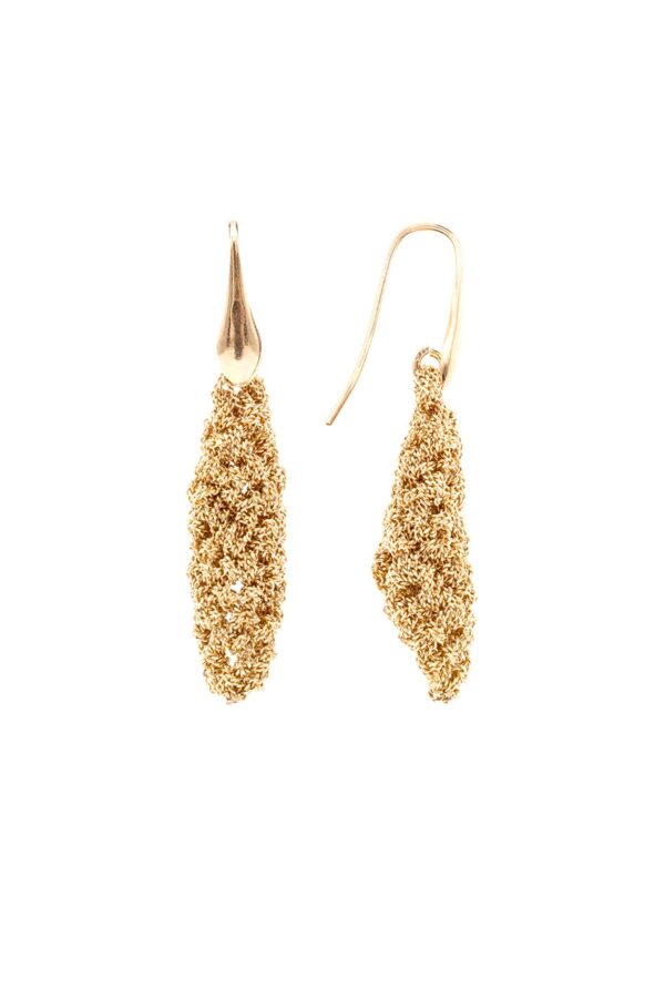 Orecchini ROMBI C. in Argento 925 bagno oro Giallo 18Kt.