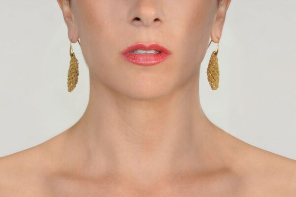 Orecchini ROMBI C. in Argento 925 bagno oro Giallo 18Kt.