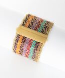 Bracciale ZIG ZAG in Argento 925 bagno oro Giallo 18Kt. Tessuto: Seta Toni di Inverno