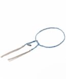 Bracciale TWIST in Argento 925 Rodiato. Tessuto: Seta Blu Cobalto