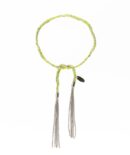 Bracciale TWIST in Argento 925 Rodiato. Tessuto: Seta Lime