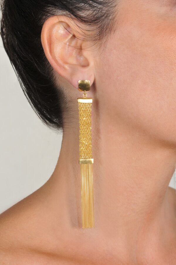 Orecchini BRUT in Argento 925 bagno oro Giallo 18Kt.