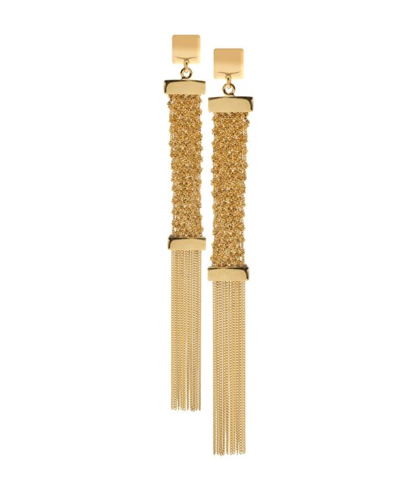 Orecchini BRUT in Argento 925 bagno oro Giallo 18Kt.