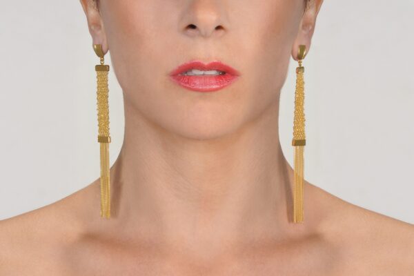 Orecchini BRUT in Argento 925 bagno oro Giallo 18Kt.