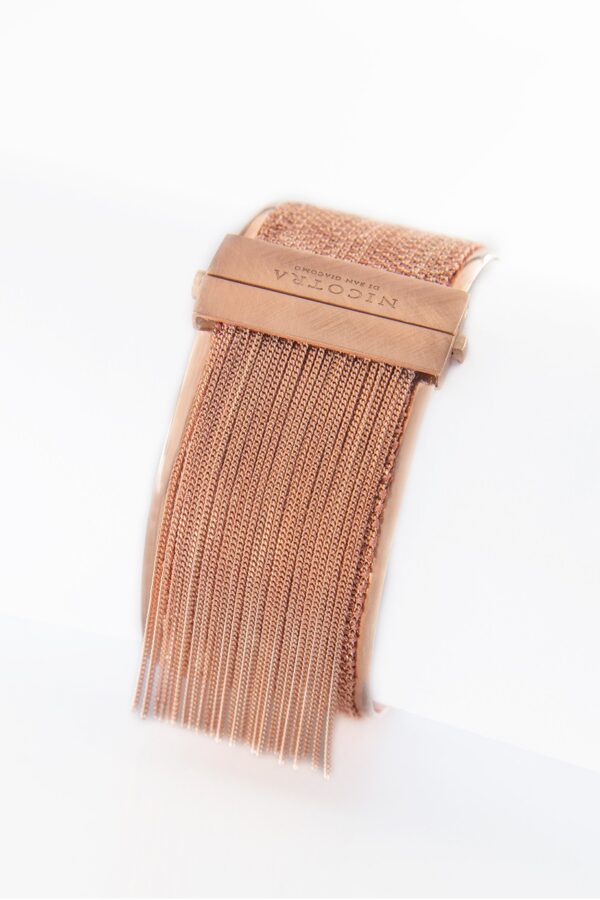 Bracciale SCHIAVA 3CM in Argento 925 bagno oro Rosa 14 Kt.
